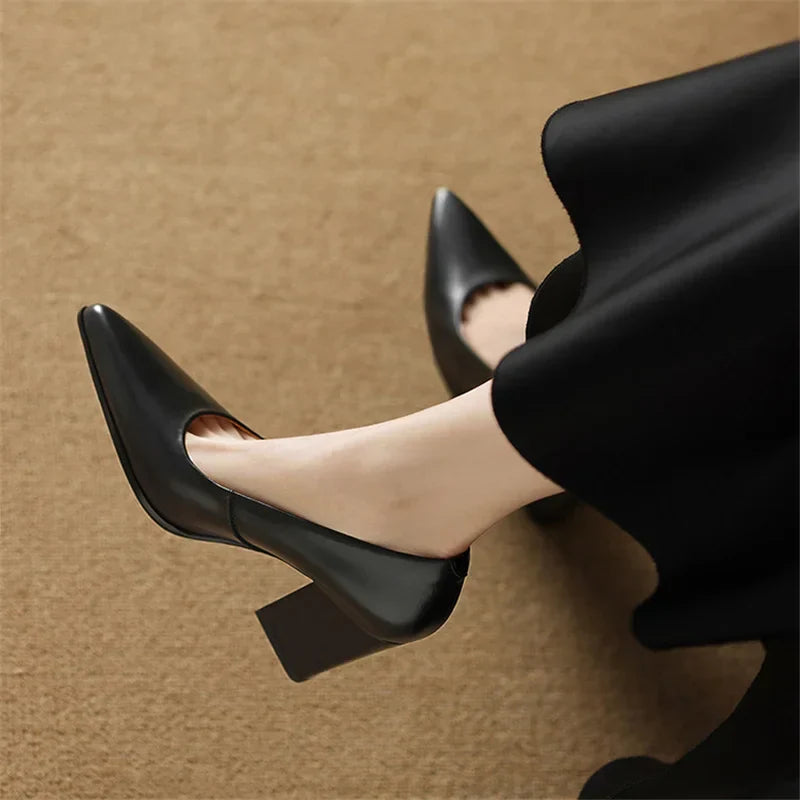 Womens Heels Genuine Leather Classic Fit