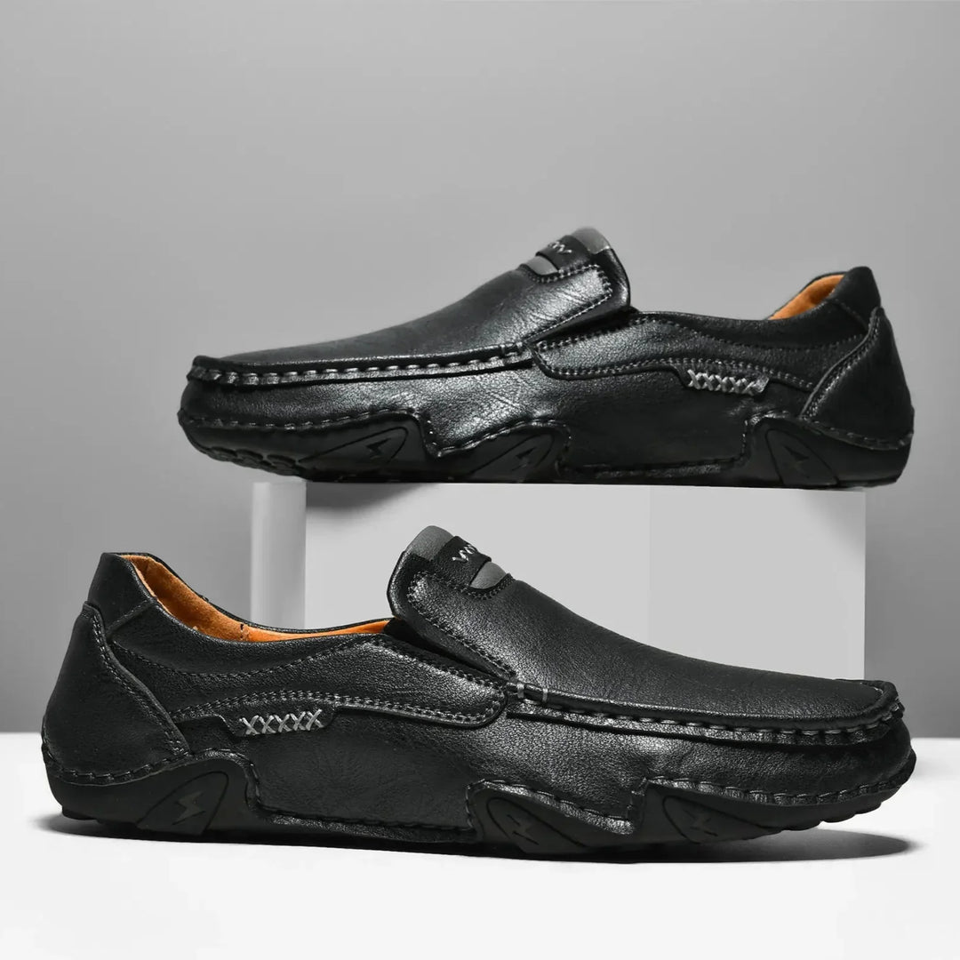 Mens Leather Loafers Slip-On Classic Fit