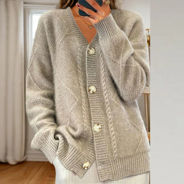Womens Cable Knit Cardigan Sweater Cozy Fit
