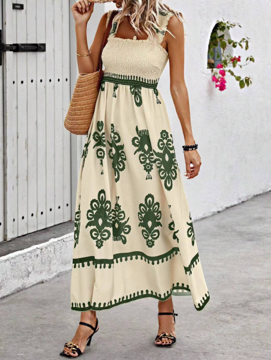 Womens Maxi Dress Floral Pattern Soft Fabric - BritishMode