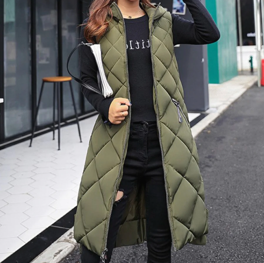 Womens Hooded Vest Insulated Winter Warm - BritishMode