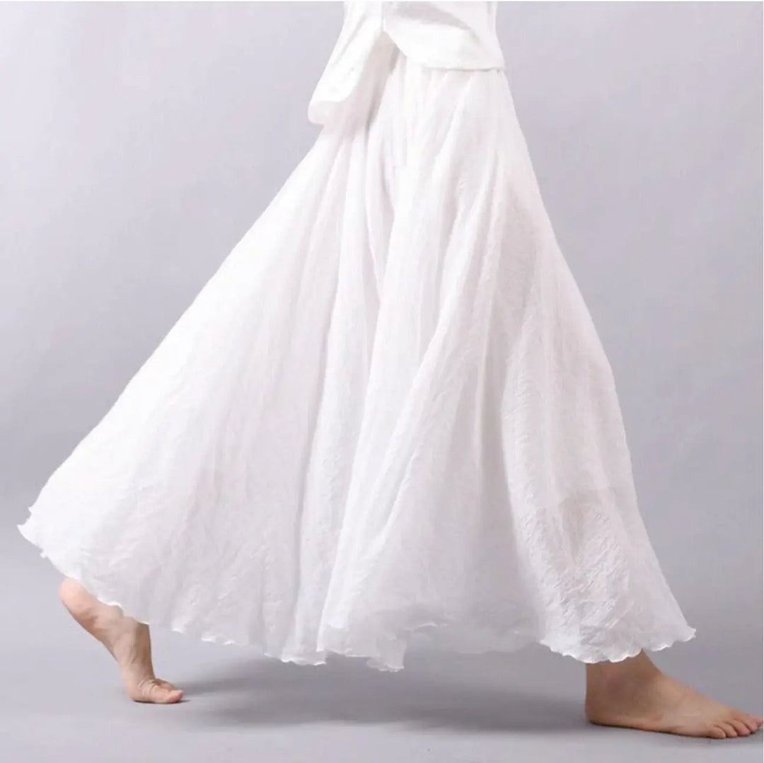 Womens Cotton Skirt with Elastic Waistband Relaxed Fit - BritishMode