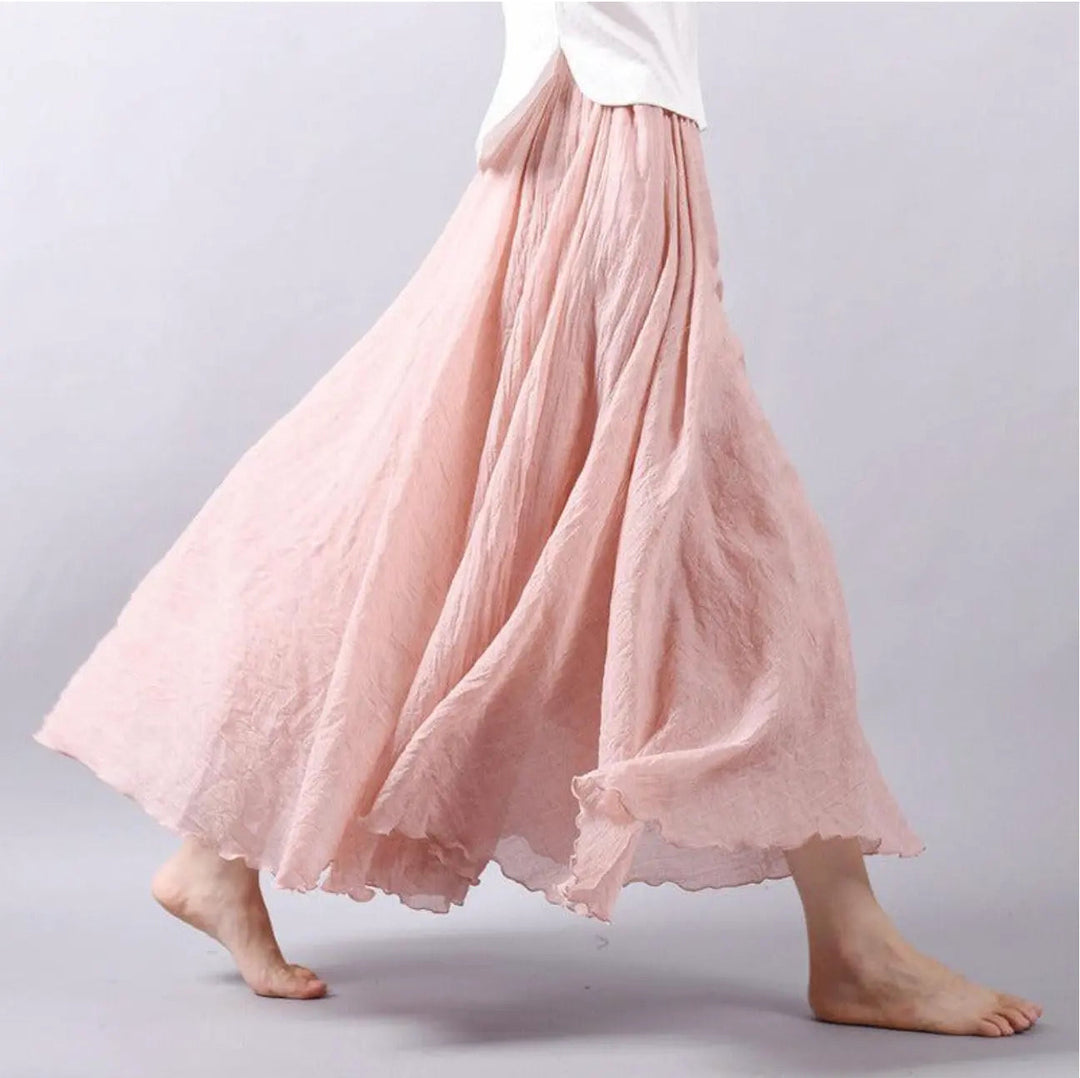 Womens Cotton Skirt with Elastic Waistband Relaxed Fit