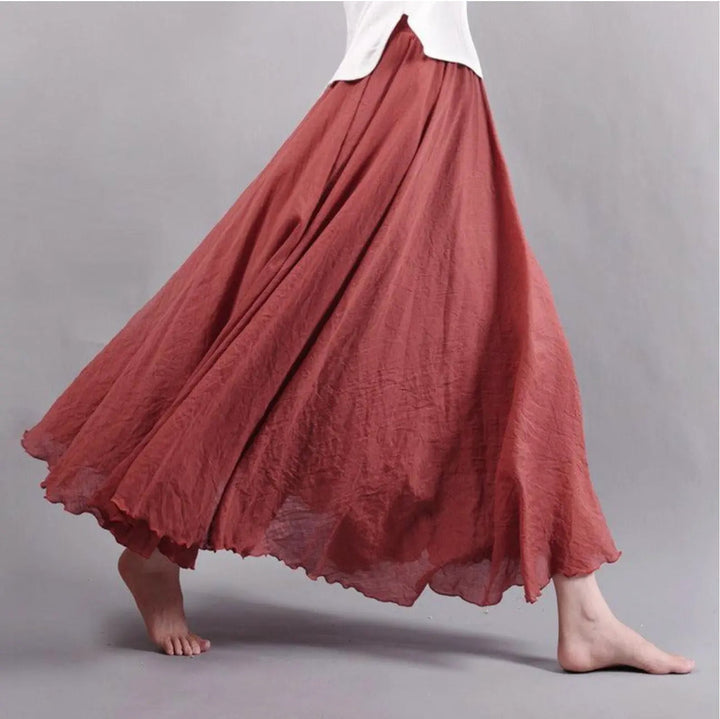 Womens Cotton Skirt with Elastic Waistband Relaxed Fit