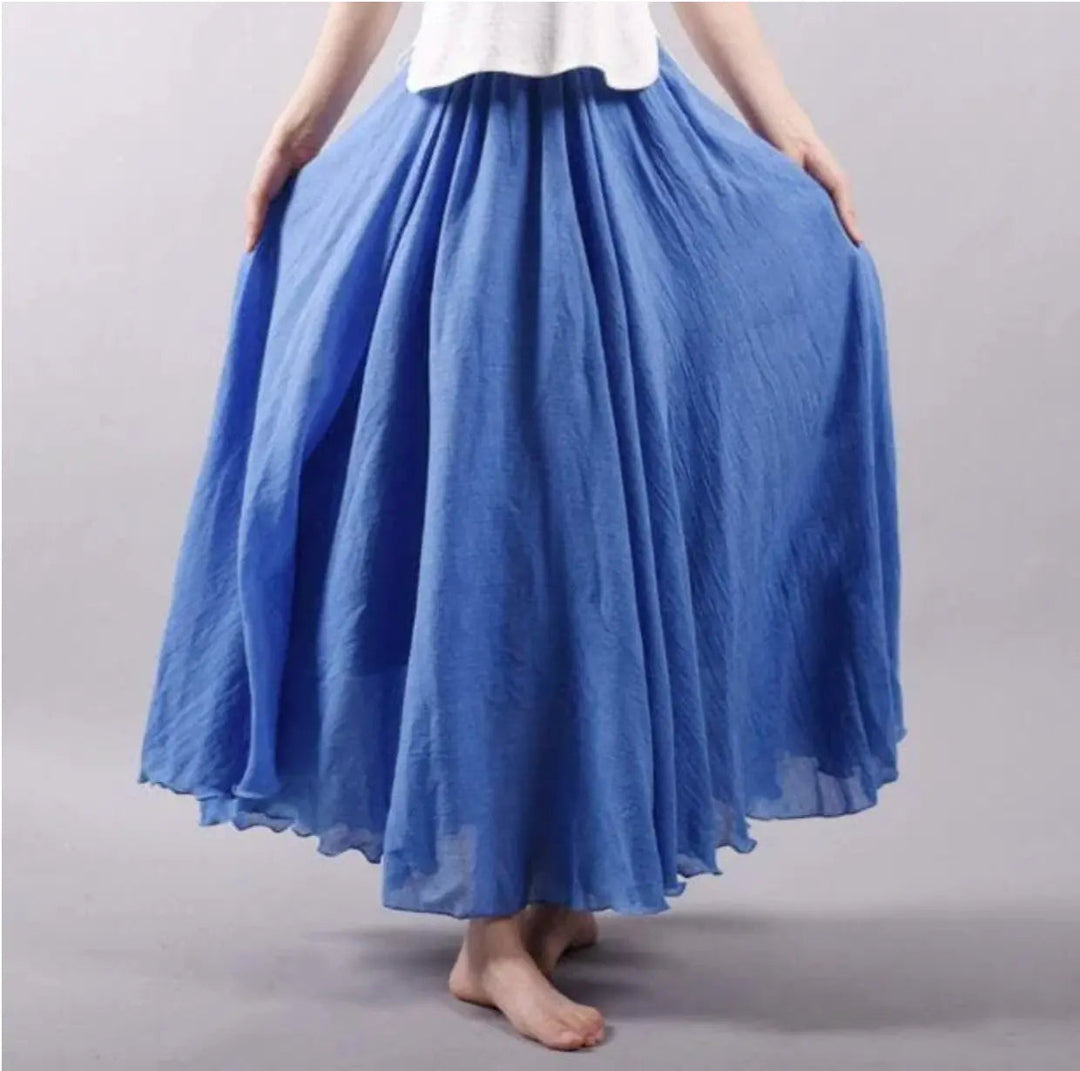 Womens Cotton Skirt with Elastic Waistband Relaxed Fit