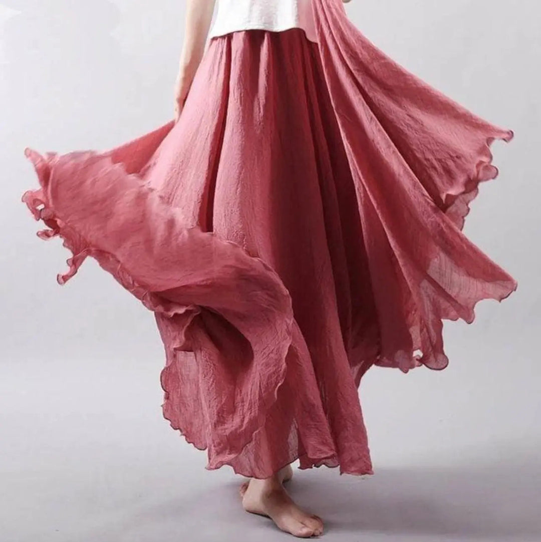 Womens Cotton Skirt with Elastic Waistband Relaxed Fit