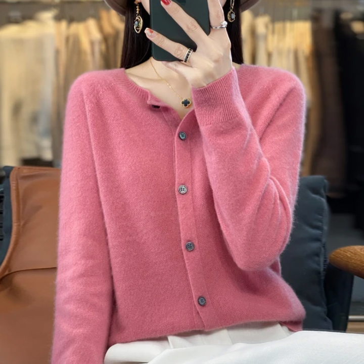 Womens Merino Wool Cardigan Classic Fit