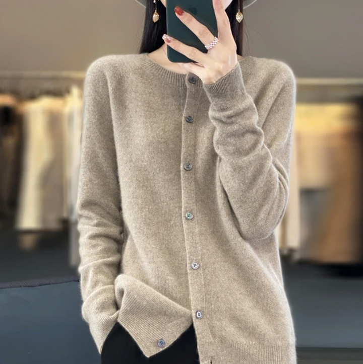 Womens Merino Wool Cardigan Classic Fit