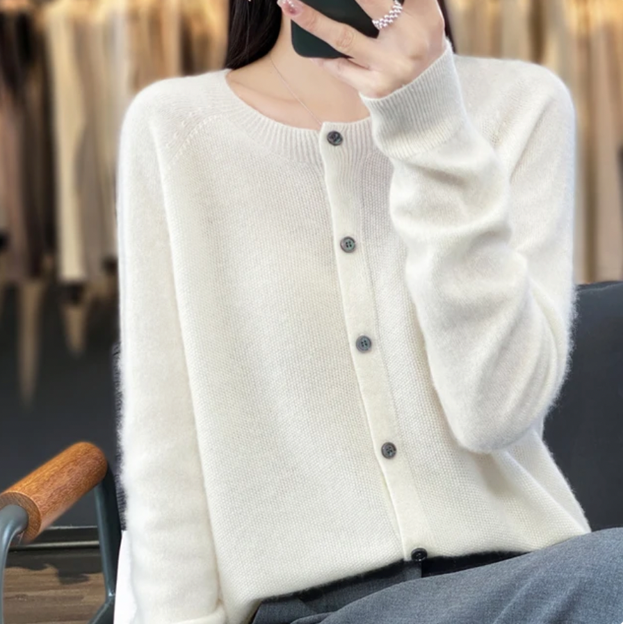 Womens Merino Wool Cardigan Classic Fit