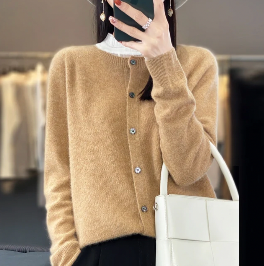 Womens Merino Wool Cardigan Classic Fit