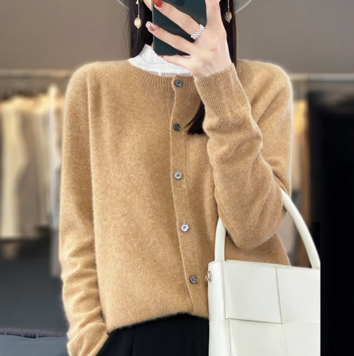 Womens Merino Wool Cardigan Classic Fit