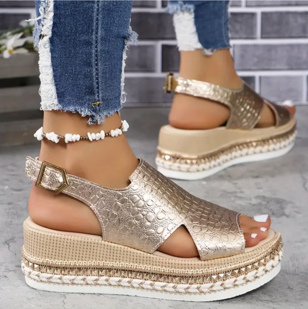 Womens Espadrille Wedge Sandals Orthopedic Cushioned
