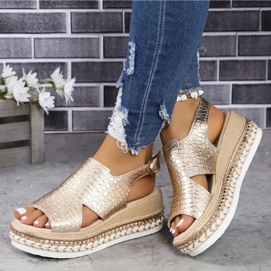 Womens Espadrille Wedge Sandals Orthopedic Cushioned - BritishMode