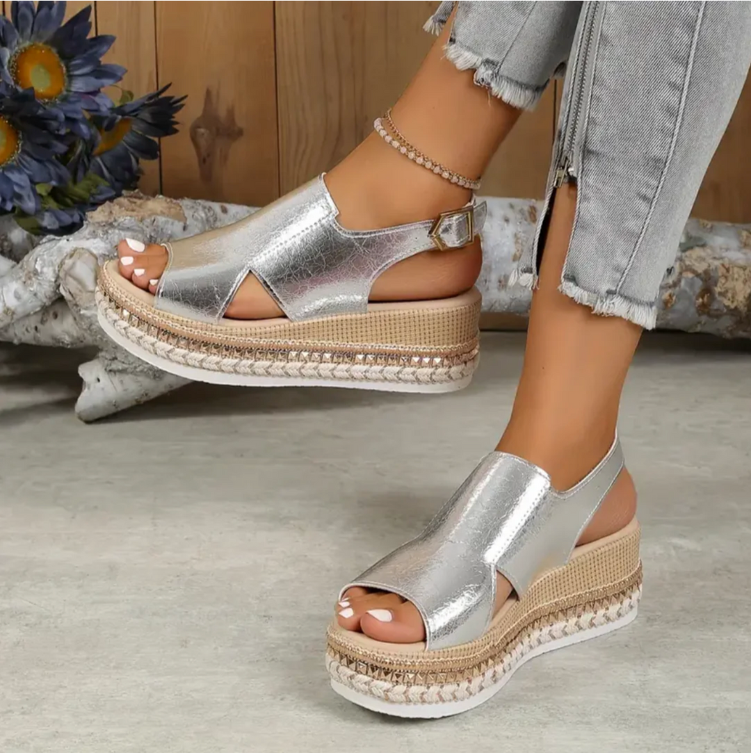 Womens Espadrille Wedge Sandals Orthopedic Cushioned