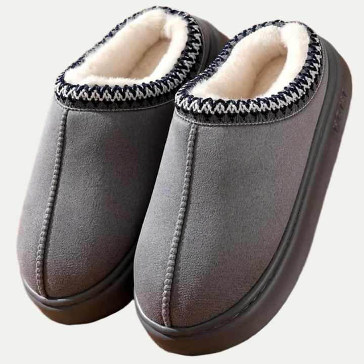 Unisex Indoor Slippers with Embroidered Trim All-Season Comfort