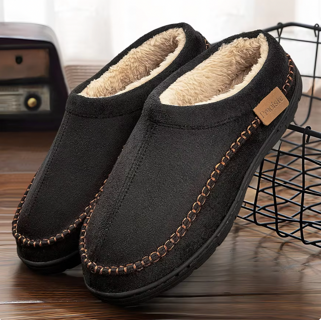 Mens Slipper Boots Fleece Lined Cozy Fit