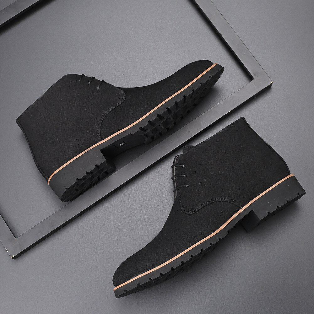 Mens Ankle Boots Suede Style - BritishMode