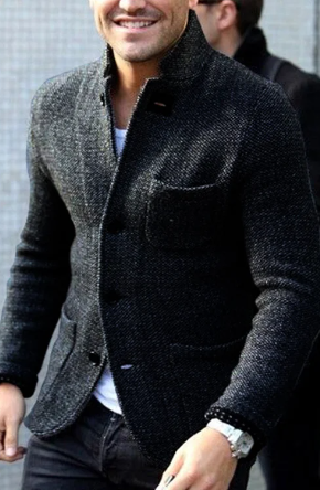 Mens Casual Button Jacket Relaxed Fit