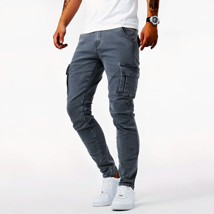 Mens Cargo Trousers Slim Fit Cotton - BritishMode