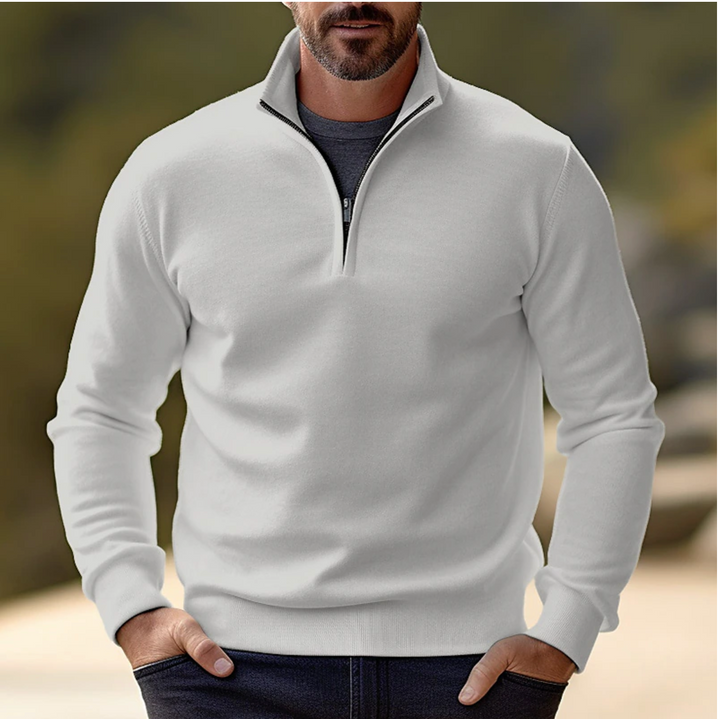 Mens Casual Half-Zip Sweater Knit Pullover