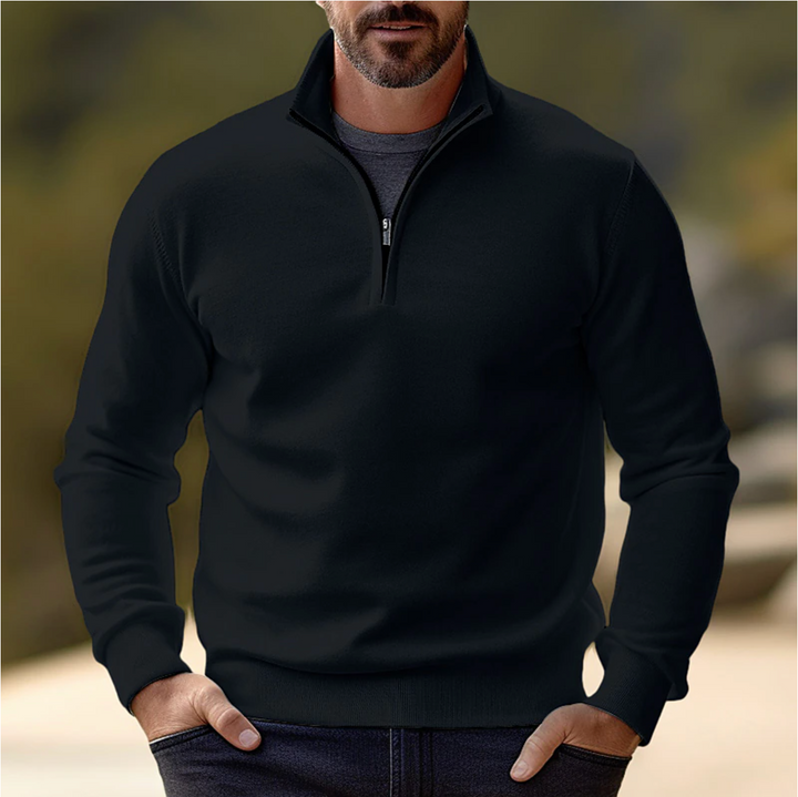 Mens Casual Half-Zip Sweater Knit Pullover