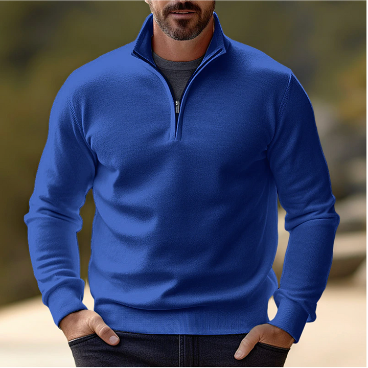 Mens Casual Half-Zip Sweater Knit Pullover - BritishMode