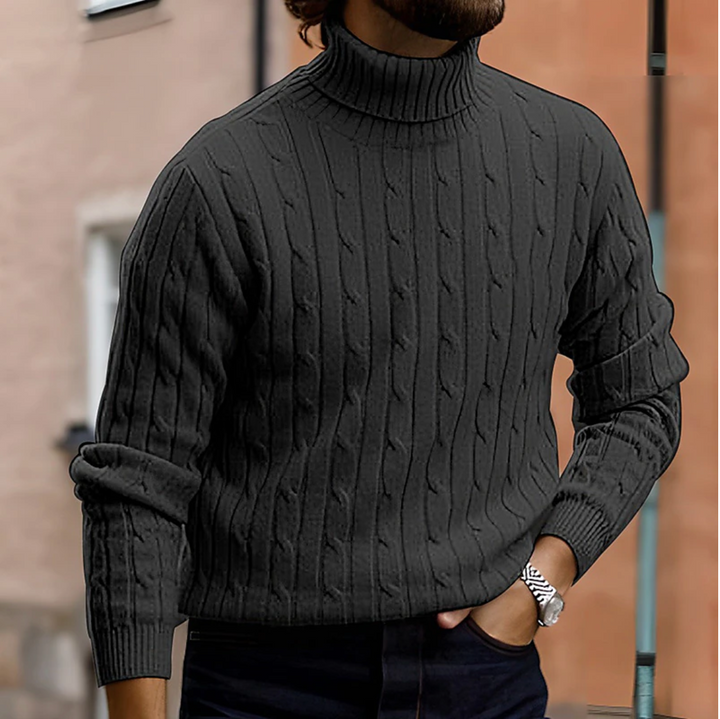 Mens Roll-Neck Sweater Stylish Knit