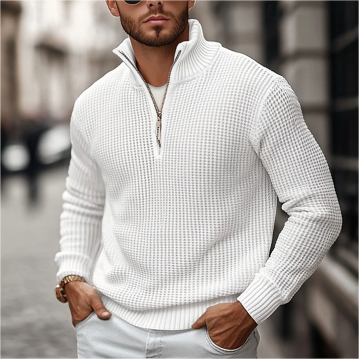 Mens Zip-Up Sweater Knit Casual Fit - BritishMode