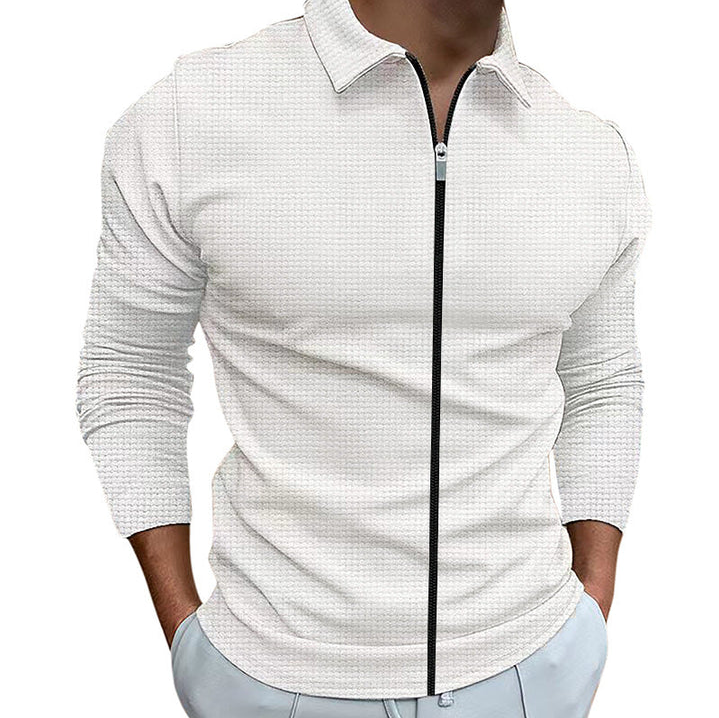 Mens Casual Zip-Up Shirt Relaxed Fit