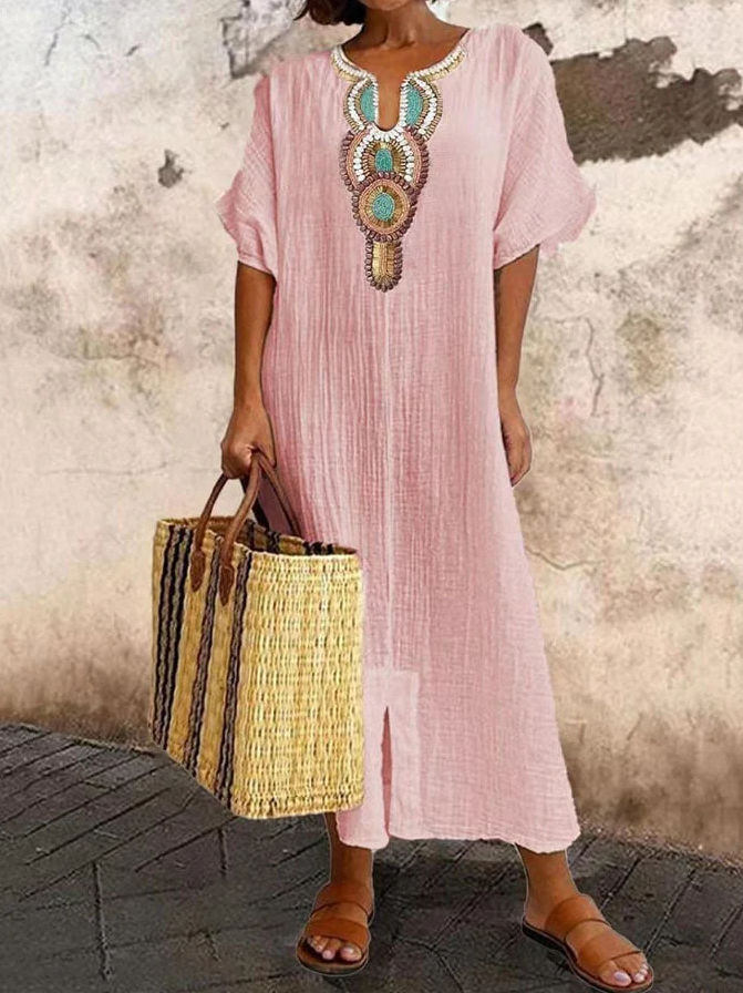 Womens Maxi Dress Breathable Boho Style