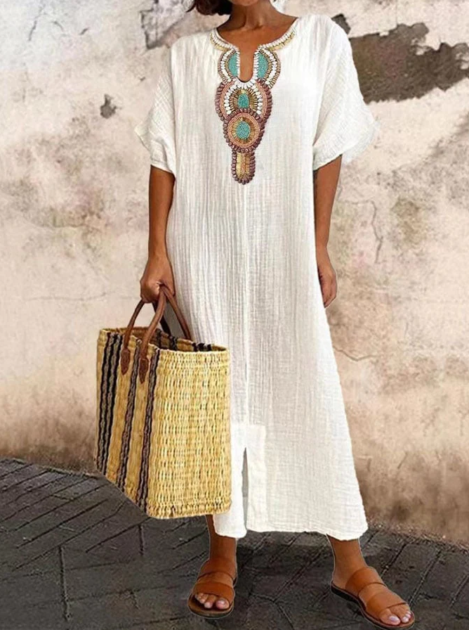 Womens Maxi Dress Breathable Boho Style - BritishMode