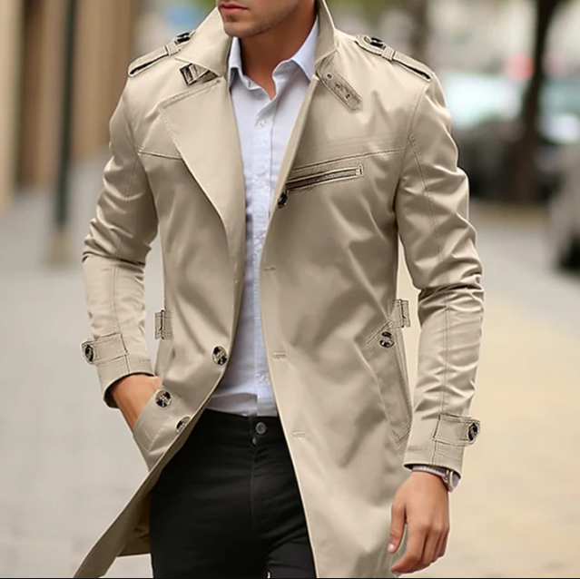 Mens Trench Coat Lightweight Classic Fit