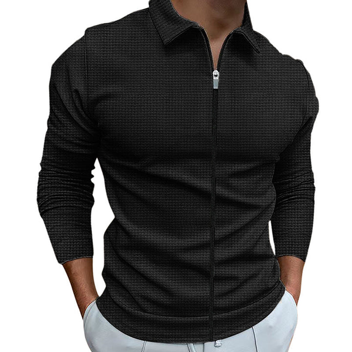 Mens Casual Zip-Up Shirt Relaxed Fit