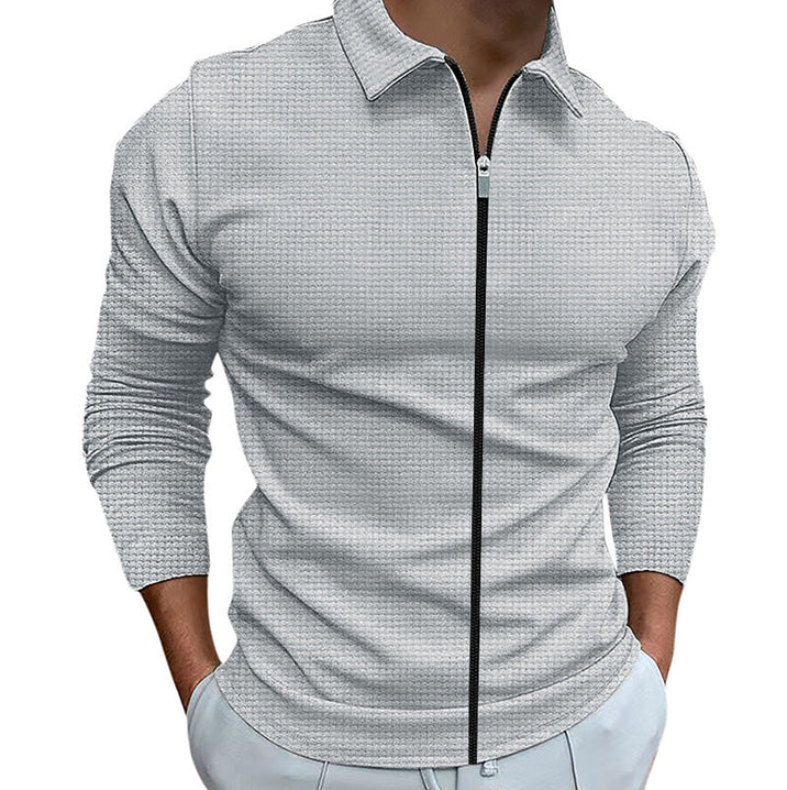 Mens Casual Zip-Up Shirt Relaxed Fit