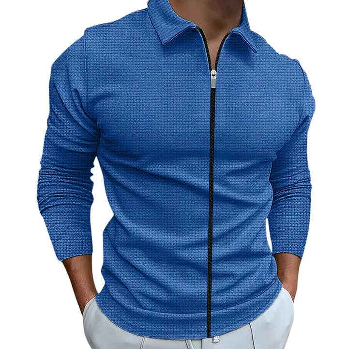 Mens Casual Zip-Up Shirt Relaxed Fit - BritishMode