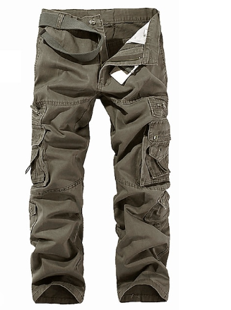 Mens Cargo Pants Cotton Multiple Pockets Relaxed Fit - BritishMode