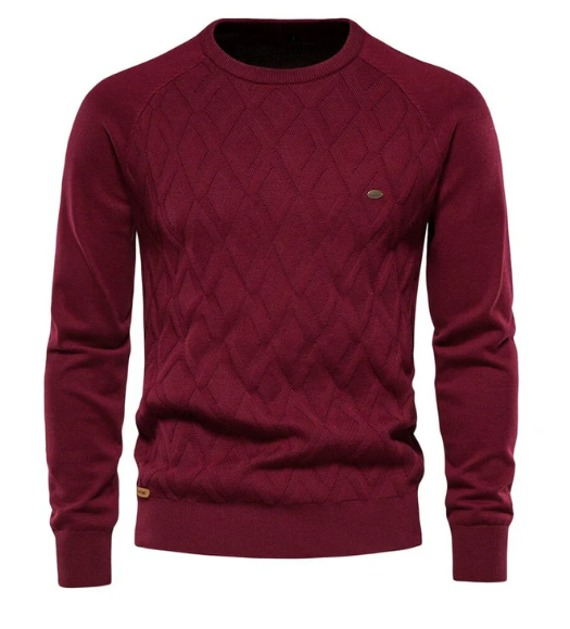 Mens Slim-Fit Grain Texture Sweater