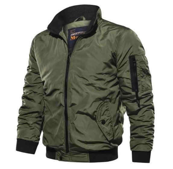 Mens Jacket with Sleeve Pocket Transitional Fit