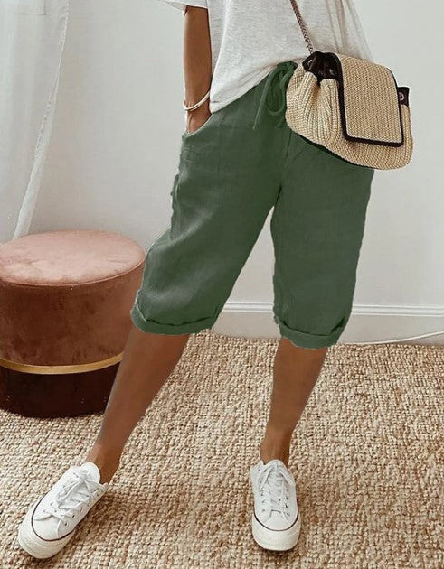 Womens Casual Shorts Soft Fabric Elastic Waist