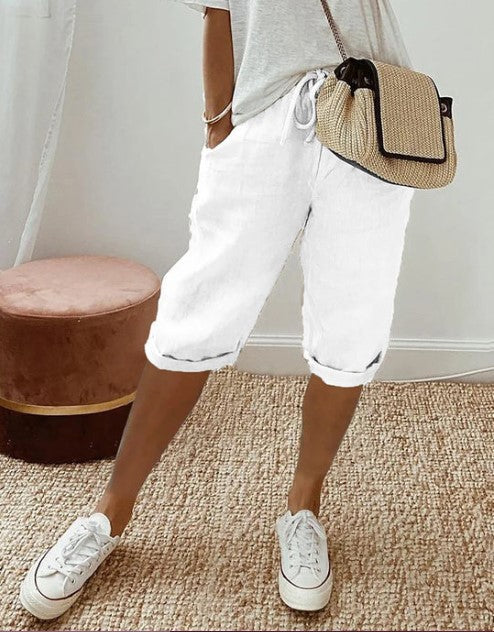 Womens Casual Shorts Soft Fabric Elastic Waist