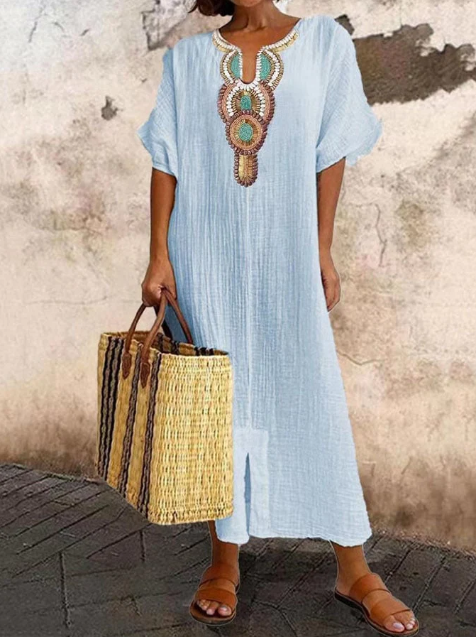 Womens Maxi Dress Breathable Boho Style