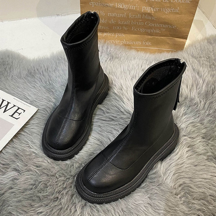 Womens Ankle Boots Leather Stylish Fit