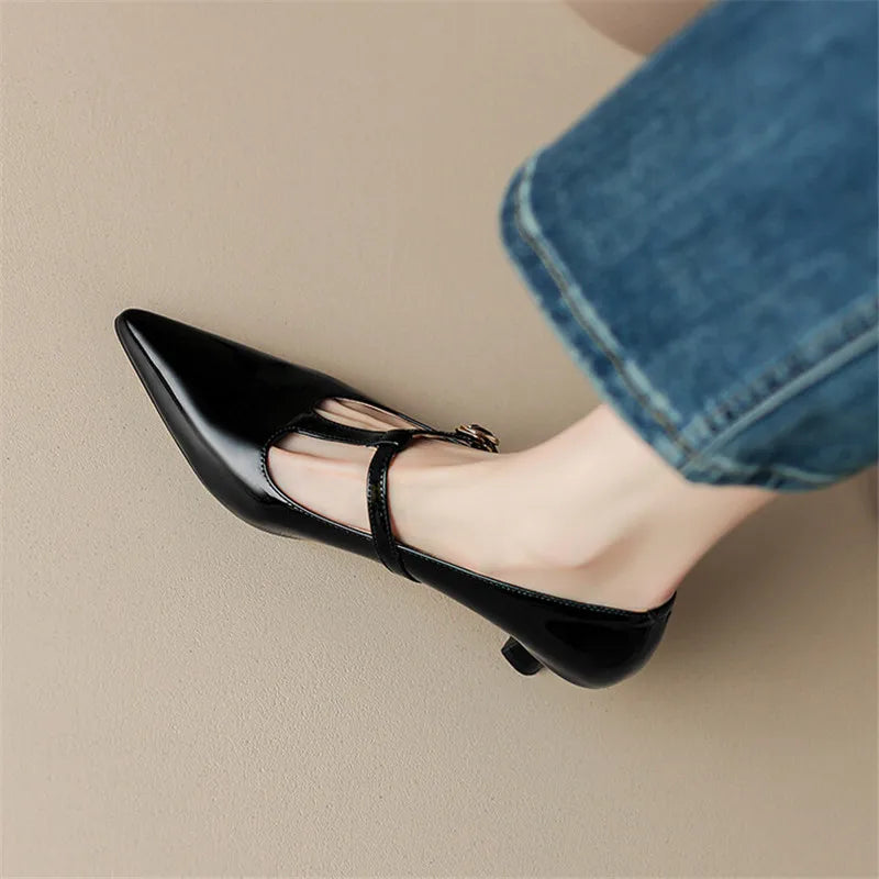 Womens Leather Heels Genuine Leather Classic Fit