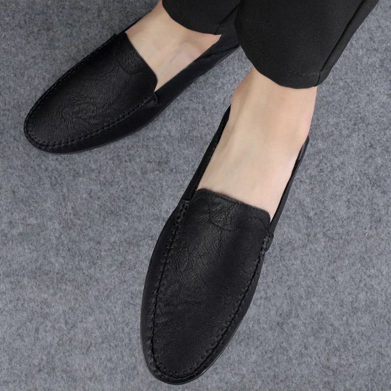 Mens Leather Loafers Slip-On Classic Fit