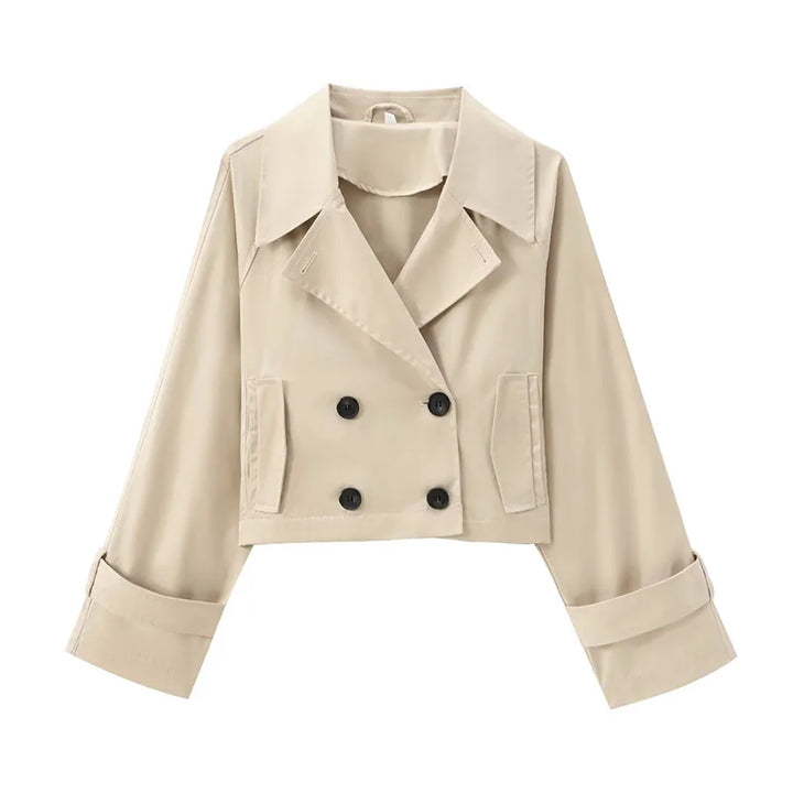 Womens Short Trench Raincoat Classic Fit