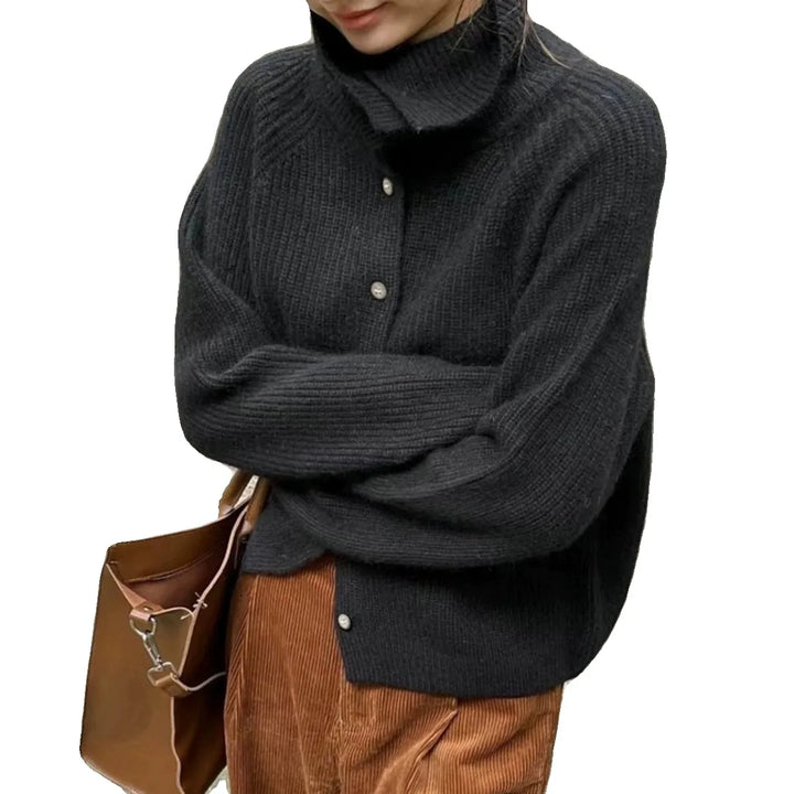 Womens Cardigan Knitted Sweater Cozy Fit