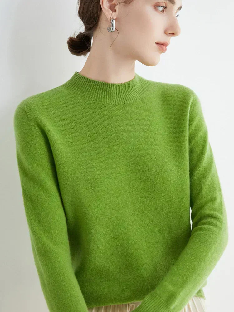 Womens Merino Wool Sweater Soft Fitted