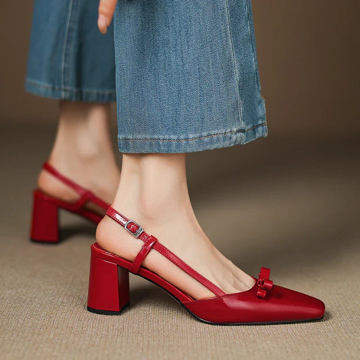Womens Genuine Leather Heels Classic Fit