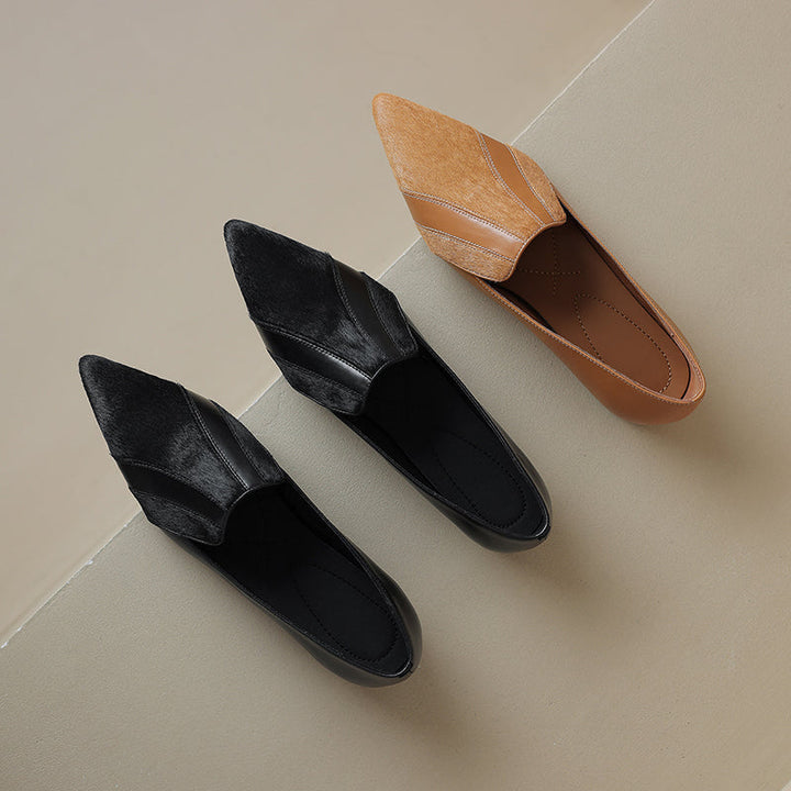 Womens Flats Genuine Leather Slip-On Style