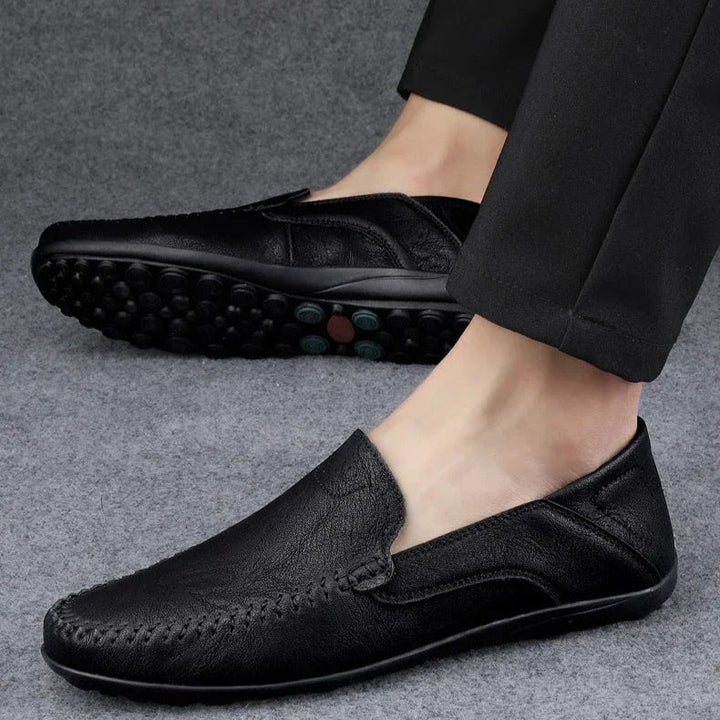 Mens Leather Loafers Slip-On Classic Fit